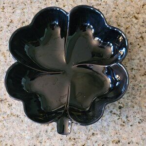 Frankoma vintage black clover candy trinket snack dish bowl or ashtray